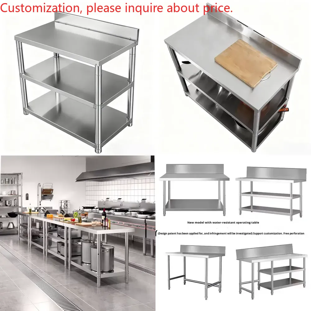 Commercial Kitchen Backsplash - Meja Kerja Dapur Komersial Stainless Steel
