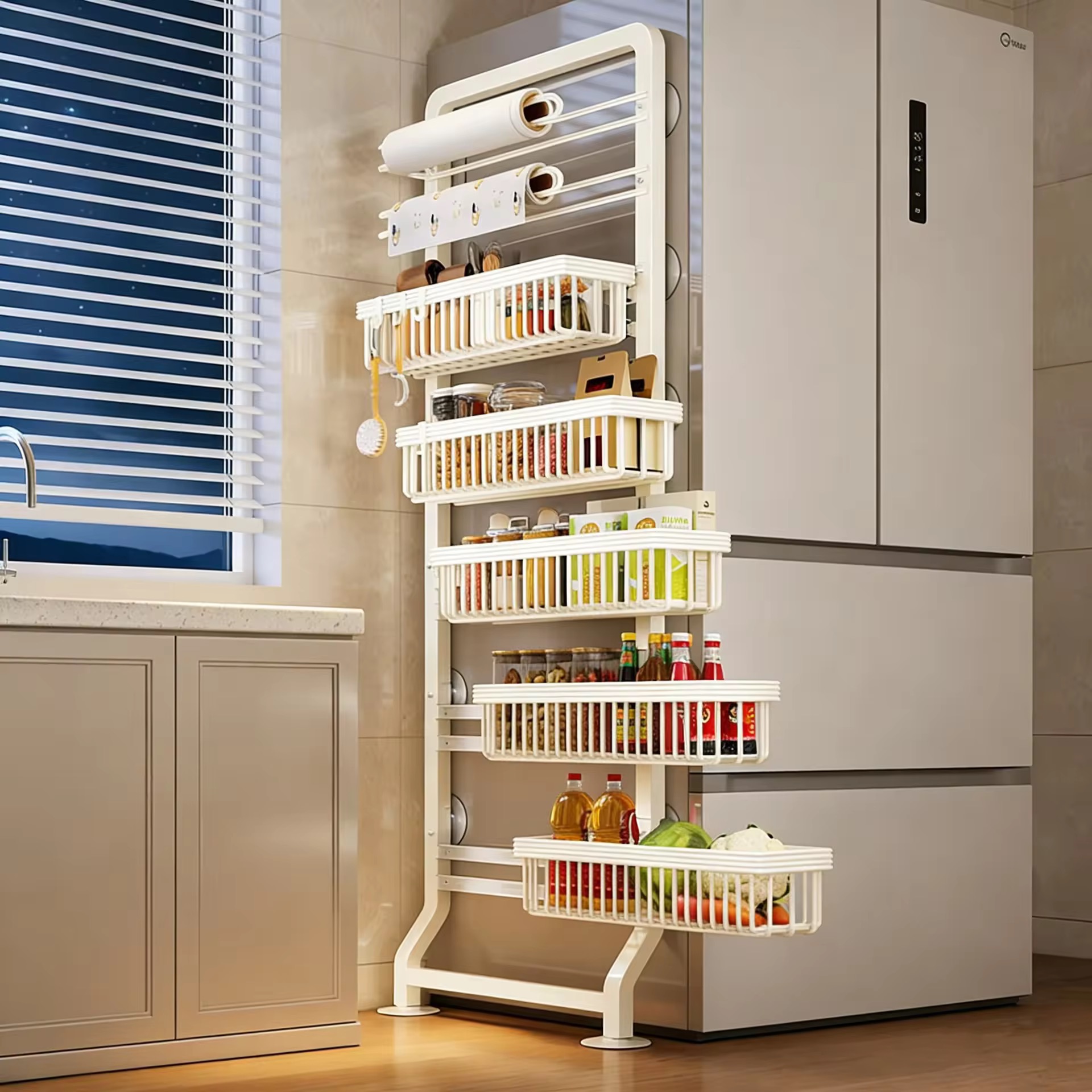 Commercial Kitchen Wall Shelves - Rak Penyimpanan Slim Gap, Organizer Samping