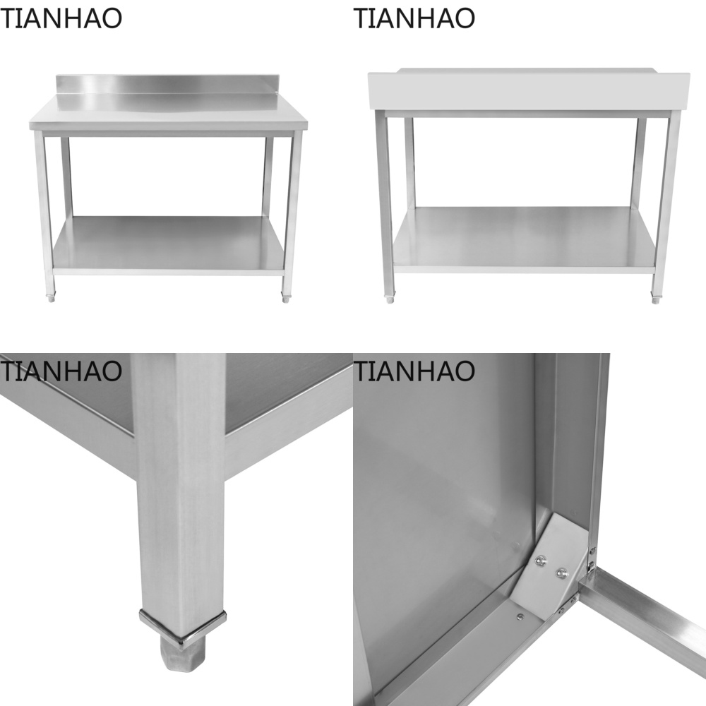 Commercial Kitchen Backsplash - Meja Kerja Dapur Stainless Steel dengan