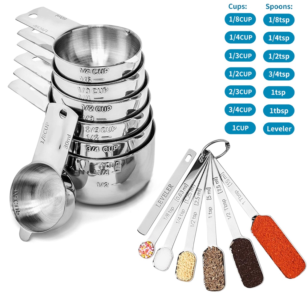Set cangkir dan sendok ukur ba - Commercial Kitchen Products ulasan dan harga