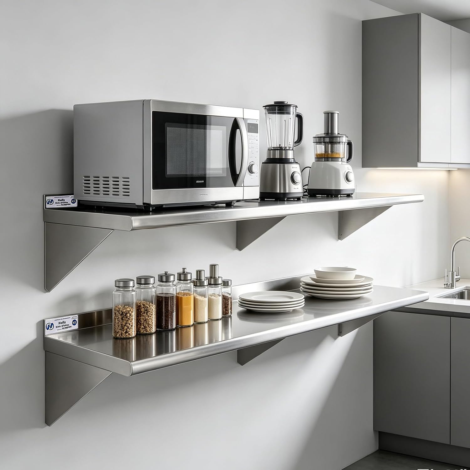 2 Paket Rak Dinding Stainless  - Commercial Kitchen Wall Shelves ulasan dan harga