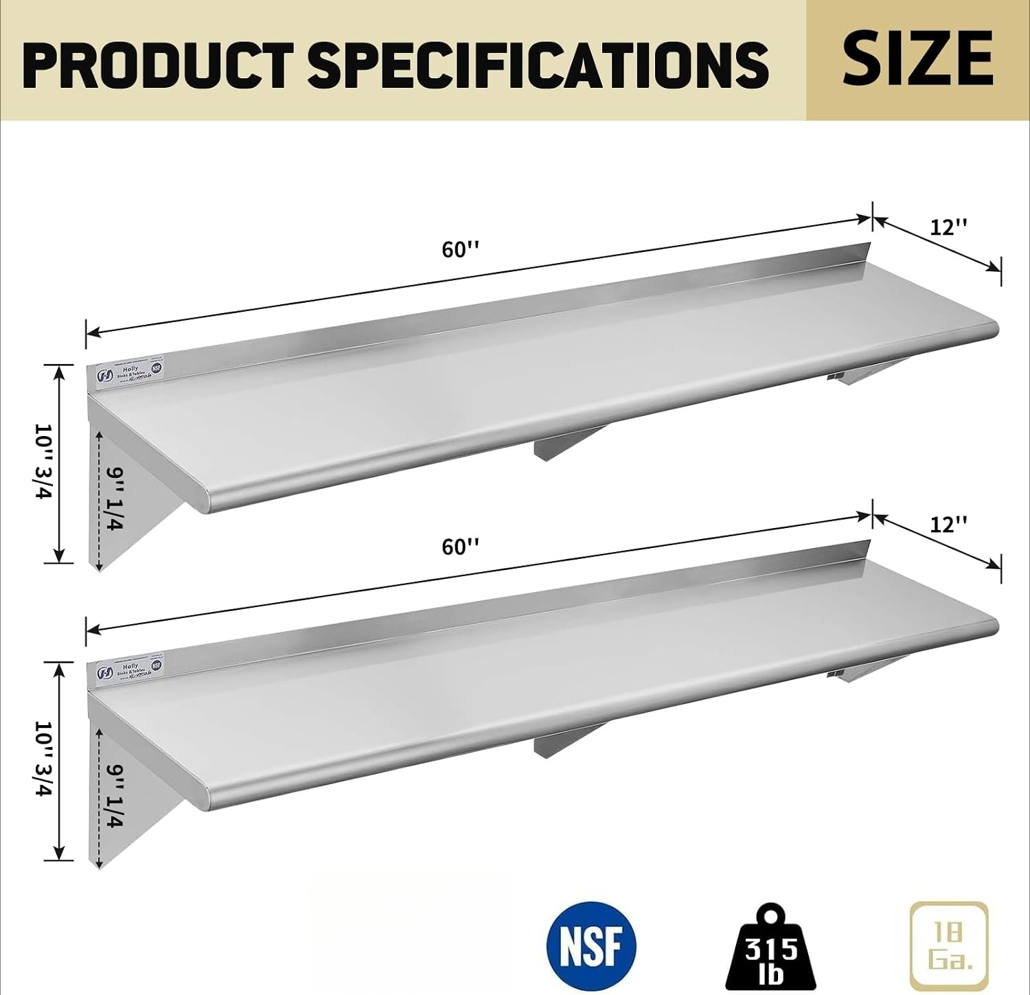 2 Paket Rak Dinding Stainless  - Commercial Kitchen Wall Shelves ulasan dan harga