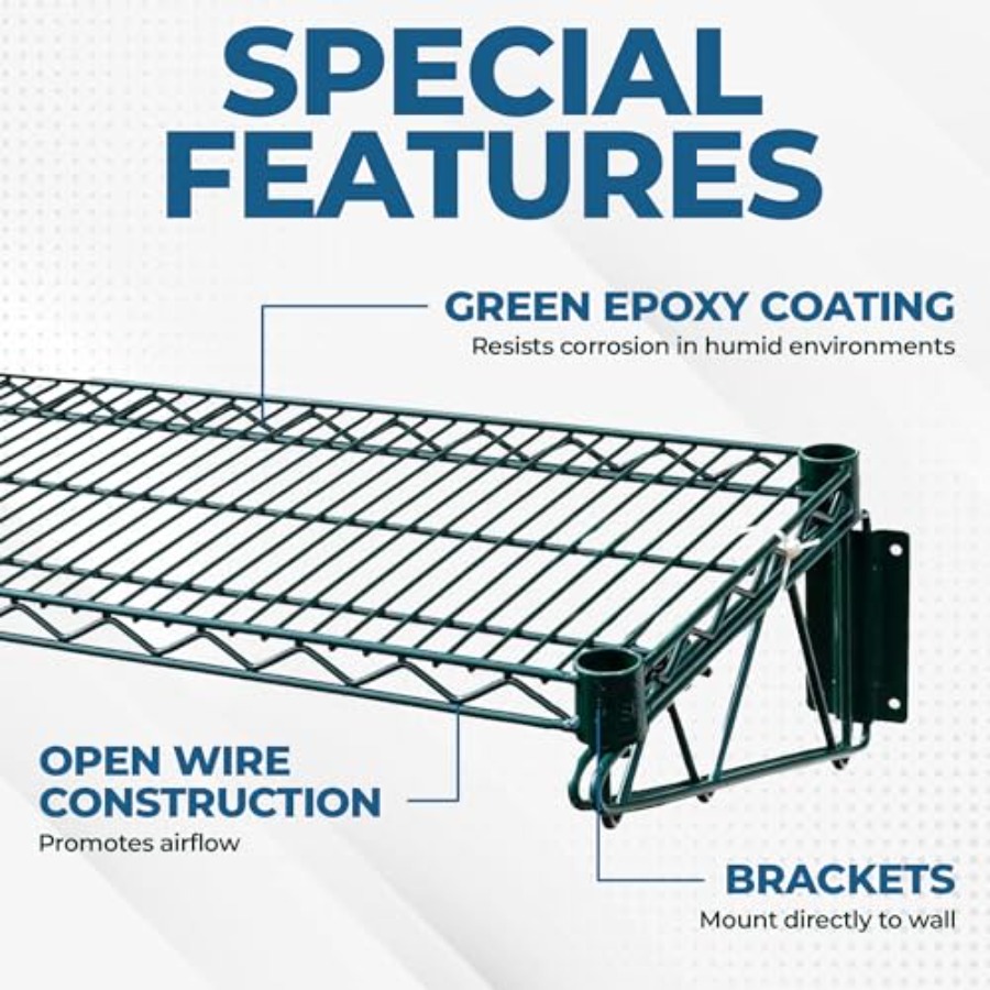 Rak Dinding Kawat Hijau Berlap - Commercial Kitchen Wall Shelves ulasan dan harga
