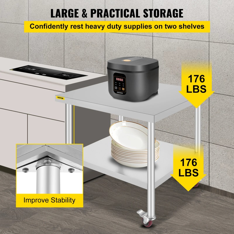 Meja Persiapan Dapur dari Baja - Commercial Kitchen Backsplash ulasan dan harga