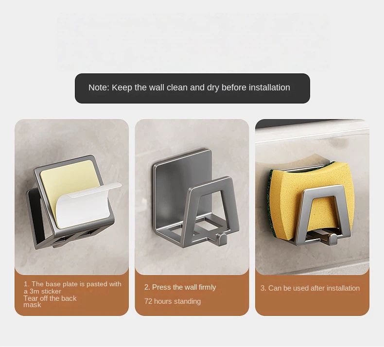 1/2/4/PCS Tempat Spons Baja Ta - Commercial Kitchen Wall Shelves ulasan dan harga