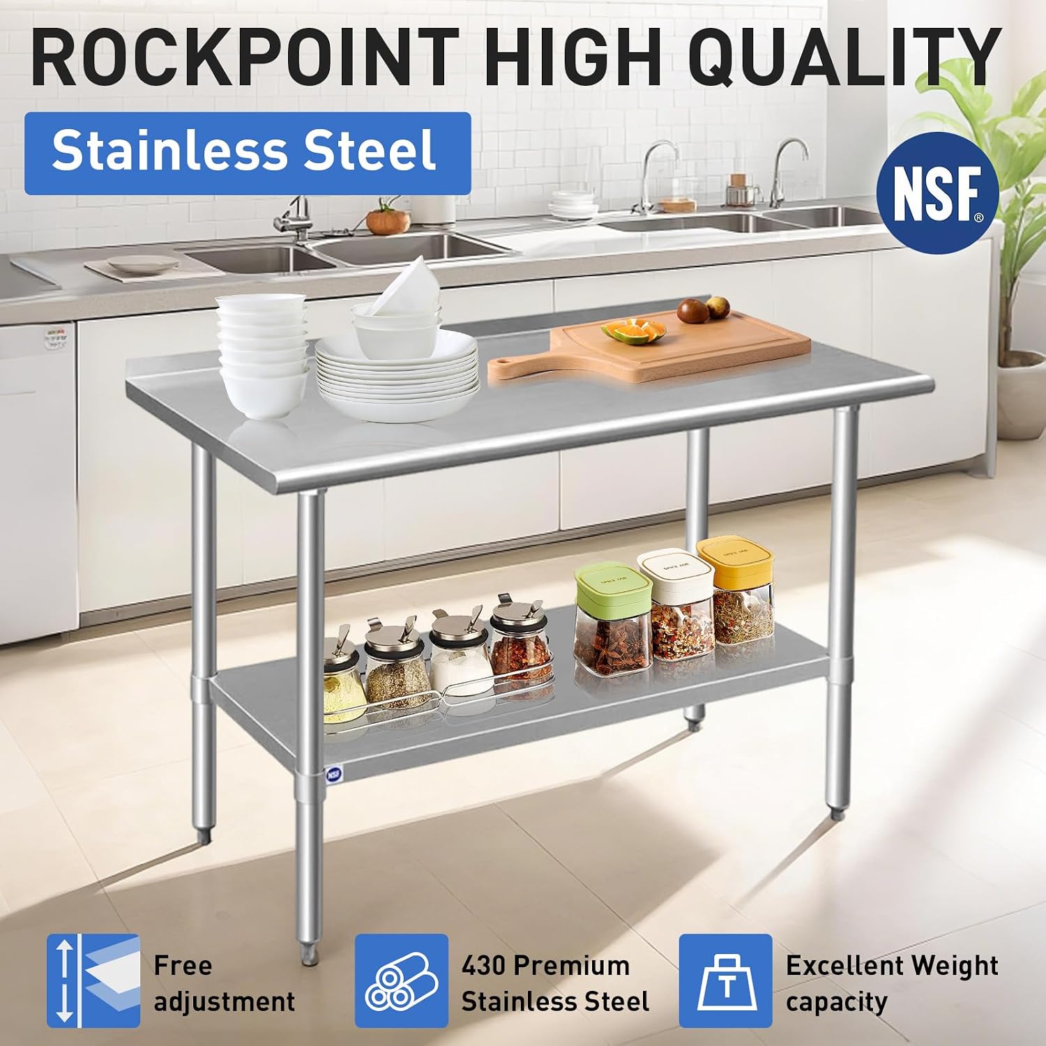 Meja Stainless Steel untuk Per - Commercial Kitchen Backsplash ulasan dan harga