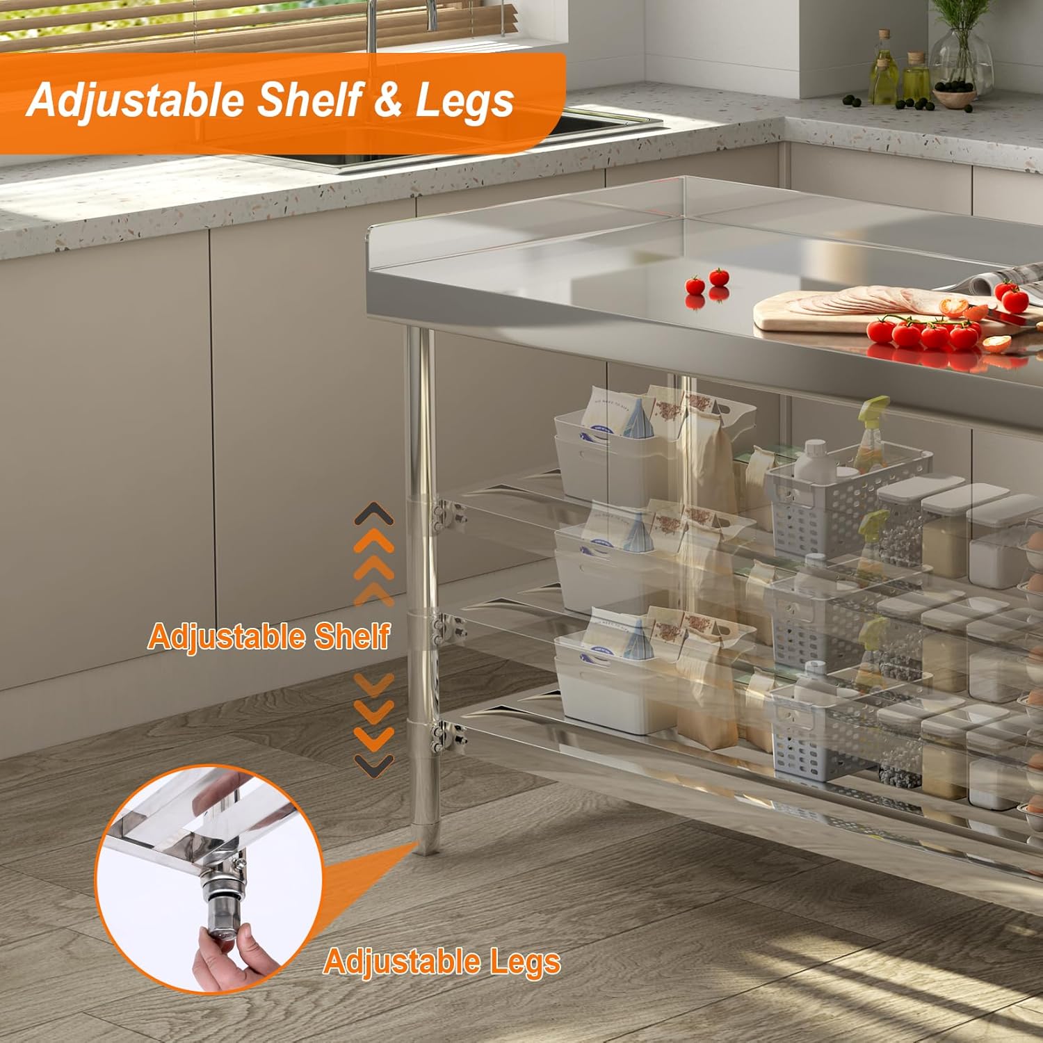 Meja Kerja Stainless Steel, 24 - Commercial Kitchen Backsplash ulasan dan harga